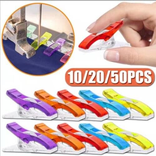 10/20/50PCS Sewing Clip Plastic Clamps Quilting Crafting Crocheting Knitting Safety Clips Assorted Colors Binding Clip Paper