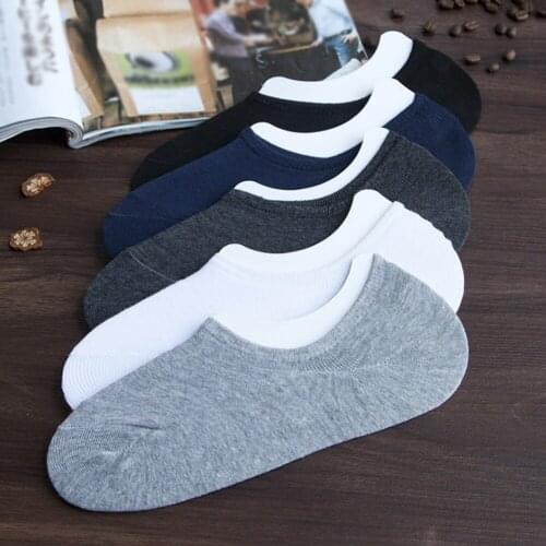 1 Pair Summer Thin Invisible Cotton Mens Socks Silicone Non-Slip Sock For Men Breathable Pure Color Socks Fashion Boat Socks