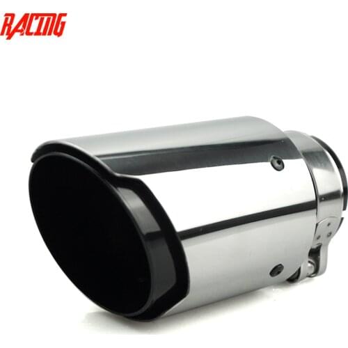 1 piece high quality stainless steel black+silver exhaust pipe universal modified car exhaust pipe tip with AK logo