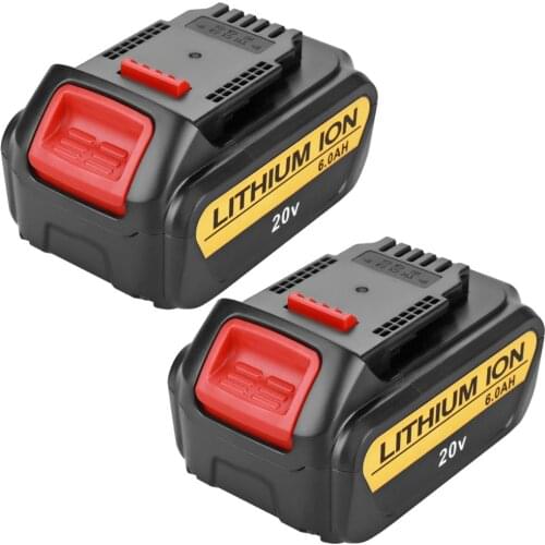 2PCS 20V 6000mAh For DeWalt DCB200 MAX Rechargeable Tools Battery Replacement DCB181 DCB182 DCB204 DCB101 DCF885 or Charge