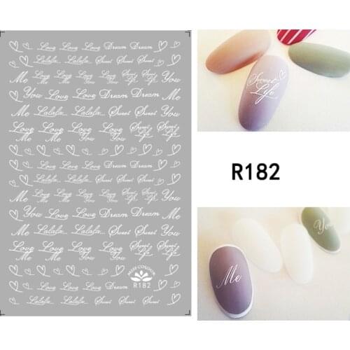 3D Stickers for Nails Cute Letter Line Love Heart Nail Foil Sticker Small Adhesive Stickers for Manicure Nail Art Decoration