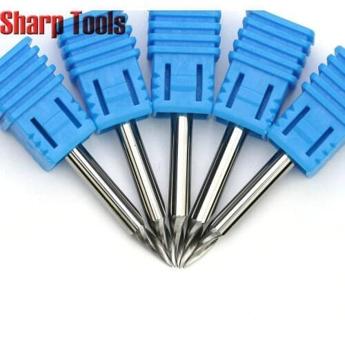 4x40 Angle 0.2-0.3mm Tip One Flute V Groove CNC Engraving Bits Solid Carbide Milling Tools Router Cutters for Aluminium Steel