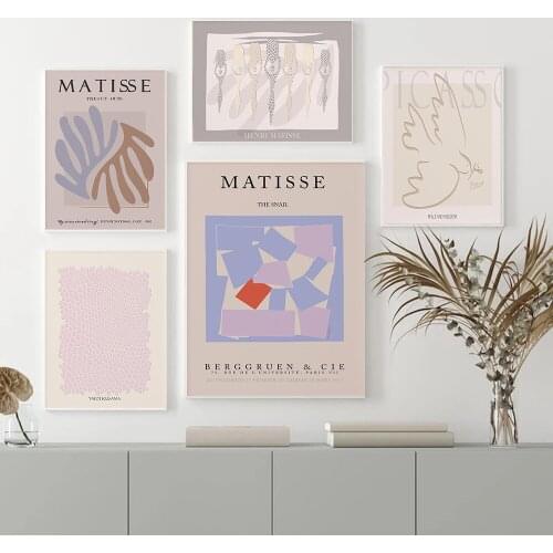 Matisse Picasso Kusama Abstract Painting Minimalist Exhibition Museum Art Canvas Prints Poster Wall Picture for Living Room