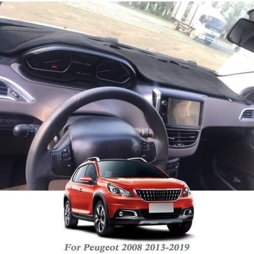 Car Styling Dashboard Avoid Light Pad Instrument Platform Cover Mat Rose For Peugeot 2008 2013-2019 LHD&RHD Anti-Dust Mat