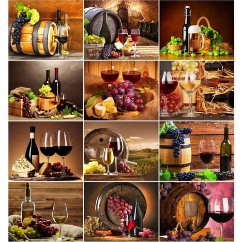 AZQSD 40x50cm Painting By Numbers Canvas Wine Glass Home Living Room Art Craft DIY Coloring By Numbers Fruits Handpainted Gift