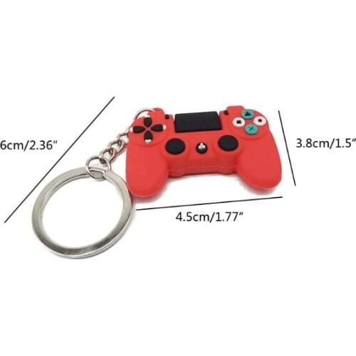 4Pcs Durable PVC Video Game Controller Handle Pendant Keychain Game Player Keyring Game Supplies Fashion Jewelry Unisex