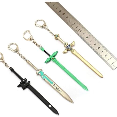 New SAO Sword Art Online Keychain Elucidator DARK REPULSER Weapon Key Chain Ring Men Car Women Bag Chaveiro Jewelry High Quality