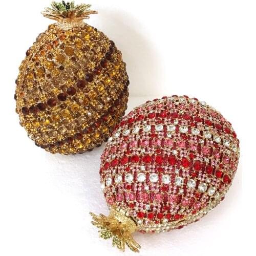 XIYUAN BRAND Pineapple shape crystal evening bag Banquet clutch purse European and American foreign ladies diamond bride bag