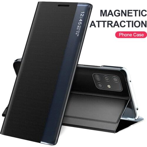 Leather Magnetic Smart Flip phone case for Samsung Galaxy a21s a31 a51 a71 m21 m31 a50 a70 a20 a10 s a81 a91 Stand cover samsun
