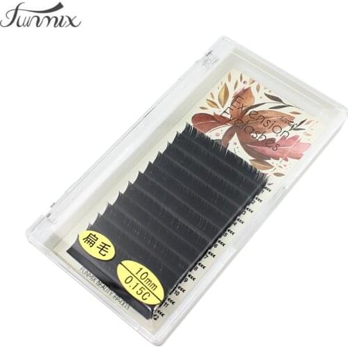 2017 FUNMIX New Ellipse Flat False Eyelash Faux Mink Ellipse eyelash Extension