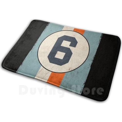 Retro Racing Stripes Carpet Mat Rug Cushion Soft Non-Slip Retro Motorsport Le Mans Steve Mqueen Cars Grand Prix Indie Car