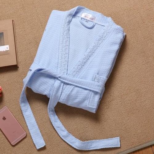 Men Robe 100% Cotton Bathrobe Waffle Mens Plus Size XXL Sexy Kimono Bath Robe Hotel Male Women Dressing Gown Spa Robes Summer