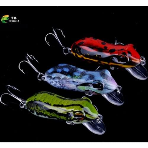 HENGJIA 60mm Bionic Frog Fishing Lures FO014 Realistic Topwater Hard Fish Wobbler Artificial Fishing Crank bait lures Pesca