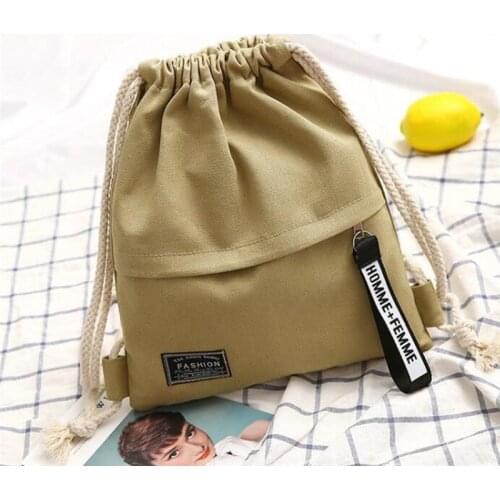 Canvas Drawstring Backpack School Gym Canvas Drawstring Bag Canvas Storage Pack Rucksack Pouch For School Back Pack For Teen