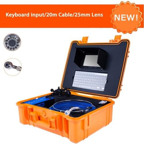 25mm Camera Pipe Inspection 12pcs LED Lights Industrial Endoscope Pipeline Sewer Clean Camera 20m Cable