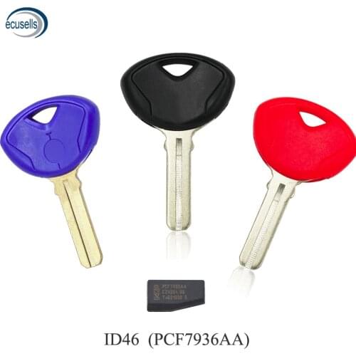 Red Black Blue Motorcycle Motorbike Transponder Key Shell with Blank Chip ID46 PCF7936 for-BMW F650 F800 S1000RR R1200 K1200