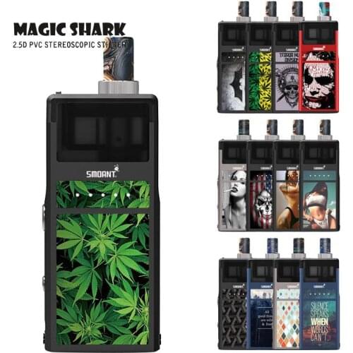 Magic Shark Joker Skull Bat Spide Leaf USA Flag Skull Sexy Lady Matte Sticker Cover for Smoant Pasito Film Skin Case for Pasito
