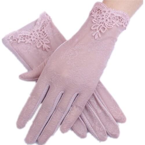 Fashion Thin Summer Sunscreen Womens Gloves Touch Screen Female Driving Gloves Spring Autumn Touch Screen Lace Gloves Women