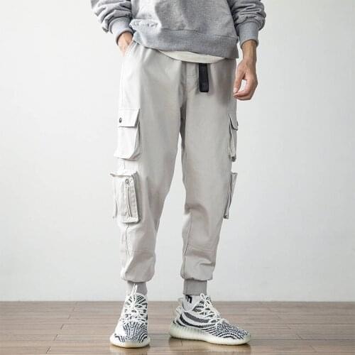 2019 Cool Men Hip Hop Streetwear Fashion Cotton Cargo Pant Multi Pocket Casual Pants Male Harem Trousers Jogger Sweatpants Mens