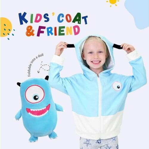 New 2020 Cartoon cute sweatshirt children foldable doll top sweater girl boy hoodie kid dinosaur clothes thin coat Christmas