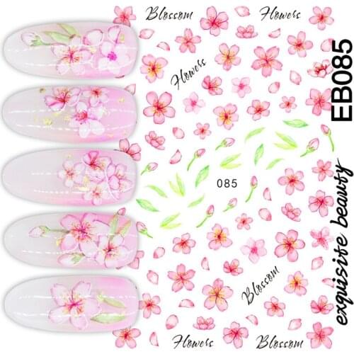 Newest EB 0850 flower design nail sticker decal stamping back gule DIY nail decoration tools