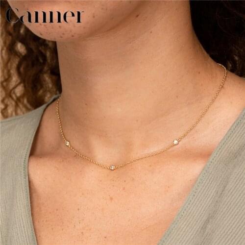 Charming 925 Sterling Silver Choker Gold Silver Chain Star Pendant Short Necklaces For Women Simple INS Zircon Necklace Jewelry