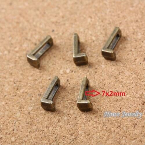 Wholesale 225 pcs Vintage Charms Letter L Antique bronze Fit Leather leather slide rope bracelet jewelry production 10074