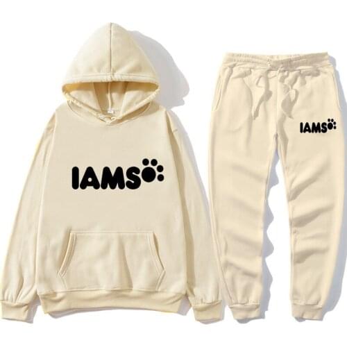 Autumn New Men\\\\women Sports Suit Printed Hooded Sweater + Pants Fashion Sports Ladies Leisure Suit Outdoor Jogging 2 Pieces