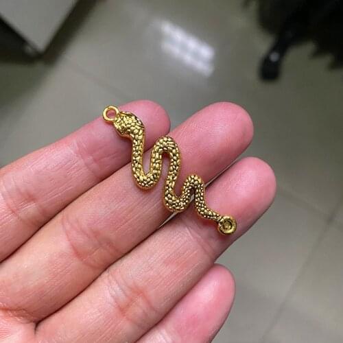 12Pcs 43x14mm Snake Connector Charms Pendants Antique Gold Tone Jewelry Making DIY Bracelet Necklace Handmade Craft