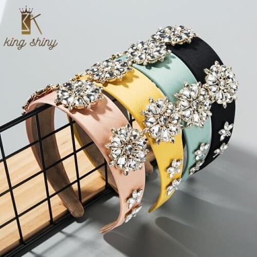 2020 New Arrivals Luxury Flower Crystal Headbands for Woman High Class Super Shiny Crystal Bezel Bridal Wedding Party Headbands
