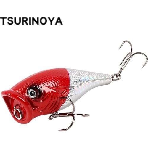 TSURINOYA DW06 Popper Fishing Lure 6.7cm 9g Top Water Saltwater Hard Bait with Treble Hook 3D Eyes Artificial Swimbait Wobblers