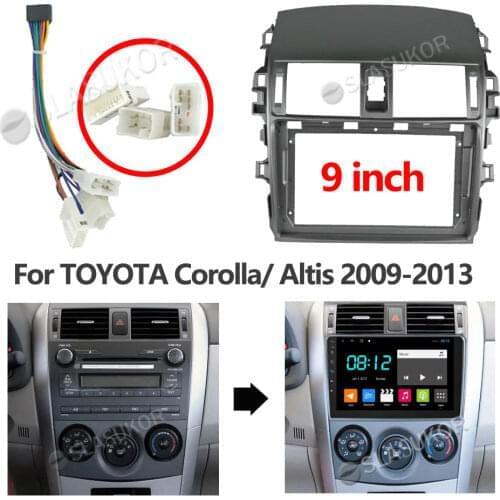 For TOYOTA Corolla/ Altis 2009 2010 2011-2013 Fascias Car DVD Frame Din 9 Inch Player Dashboard Adaptor Refitting Facia Panel