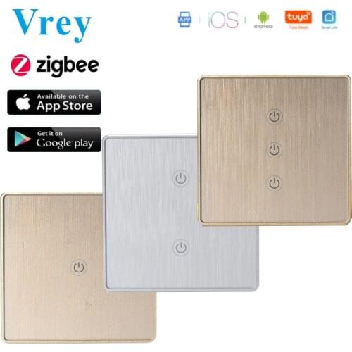EU Zigbee Touch Switch Smart Home Switcher Light Switches Zero FireWire Control Swtiched with Google Home Alexa Aluminum Shell