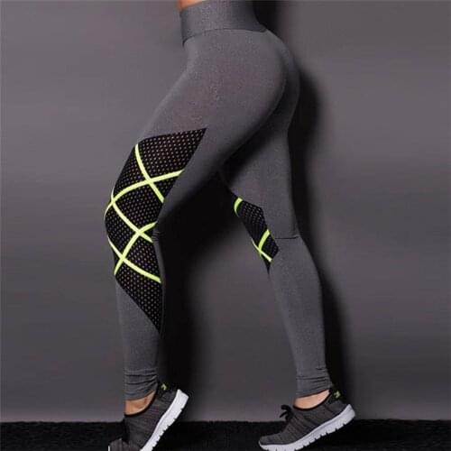 Gray Skin-friendly Breathable High Waist Sport Gym Pant Running Cycling Boxing Tennis Yoga Pants for Women Beauty Trousers