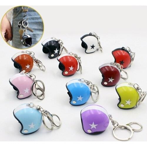 Cute Unisex Motorcycle Helmet Keychain Pendant Car Key Holder Men Women Bag Jewelry Trinket Key Chains Rings Boys Girls Gifts