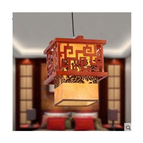 Modern Chinese wooden Pendant Lights antique sheepskin lantern restaurant corridor aisle lighting entrance porch restaurant lamp