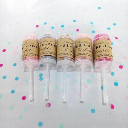 Wedding Decoration 6PCS Push Pop Confetti Push Pop Confetti Wedding Flowers Hand-held Small Salute Colorful Firework Tube