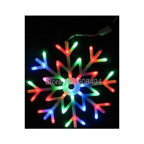 40led Snowflakes LED fairy String Light snow flake rope light motif Christmas Xmas tree Light Bracket decoration 220V-multicolor