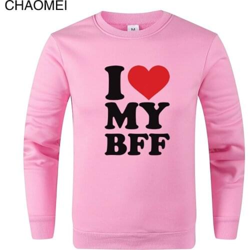 Mens Premium Sweatshirts I love my best Friend forever bff Print Sweatshirts Hoodie Men Casual Pullovers Unisex Clothes C21