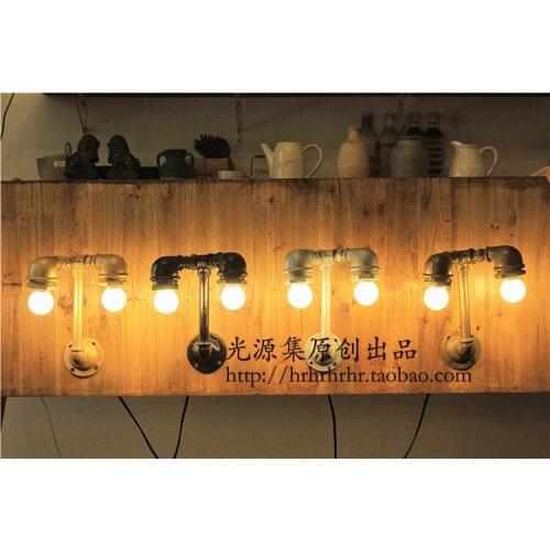 Water pipes 1PC Source Light industrial loft retro wall lights coffee bar personalized creative pipe Style wall lamp SG36