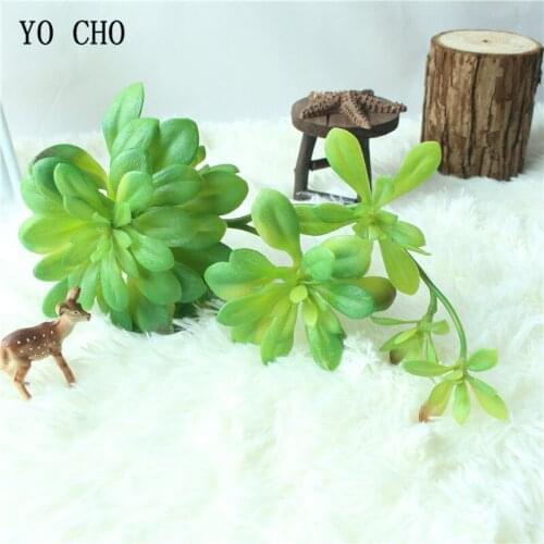 YO CHO 1PC High Quality Artificial Flower Succulent Plant For Home Garden Bar Party Decoration DIY Green Best Indoor Succulents