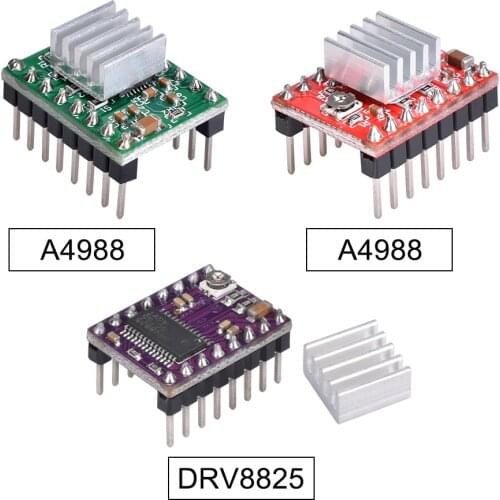 3D Printer Parts StepStick A4988 DRV8825 Stepper Motor Driver With Heat Sink Carrier Reprap RAMPS 1.4 1.5 1.6 MKS GEN V1.4 Board