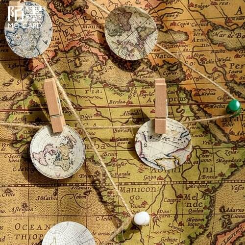 10 Boxes Decorative Retro Hemisphere Adhesive Mo.Card Flake Stickers DIY Scrapbooking Bullet Journal Cute Stationery Wholesale