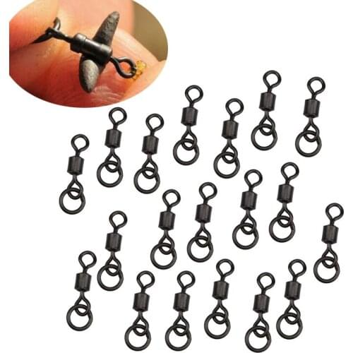 20/50pcs Chod Swivel Size 8# Carp Fishing Flexi Ring Pesca Swivels Terminal Tackle For Marker Float Alloy Copper Iscas Tools