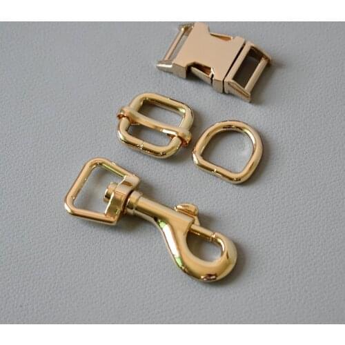 20set 15mm Metal adjuster button belt straps slider breakaway release buckle spring hook diy dog collar leash sewing accessories