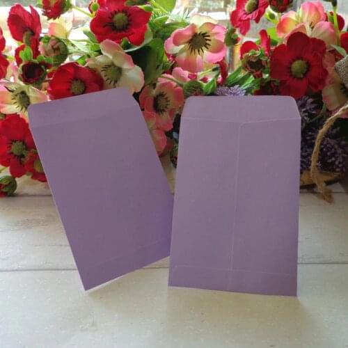 20pcs Lightpurple Retro Blank Paper Envelopes Invitation Envelope Gift Card Stationery for Party Favor Paper Bag 7x10cm+1.5cm