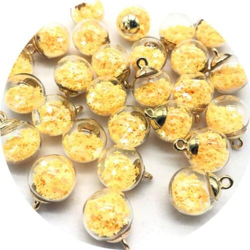 5/10pcs 16mm Colorful Transparent Glass Ball Star Charms Pendant Finding For Jewelry Making Hair Accessories Earring Charms #003