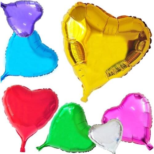 5pcs 18 inch Event Balloons Heart Shaped Foil Balloon Large love wedding Happy Birthday Party Decoration Globos Air Ballons