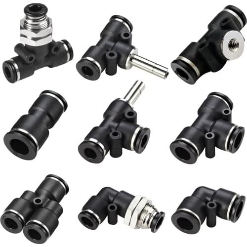 5pcs Garden Irrigation Hose Sprinkler Connector 6/8mm Female Thread Tee Elbow Pipe Low Pressure Mist Cooling Water Pipe Joint