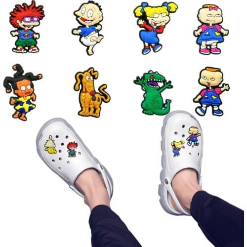 50pcs/Lot Angelica Pickles Chuckie in Paris Shoe Charms 90s Nostalgic Shoe Decoration Cartoon Accessories for Clog Sandals